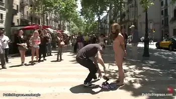 Teen gang bang fucked in public