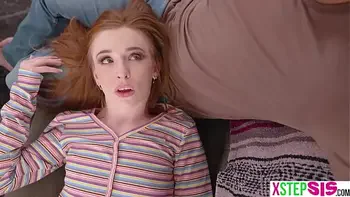 Tiny stepsister teen redhead Maddi Collins tries to seduce in many ways
