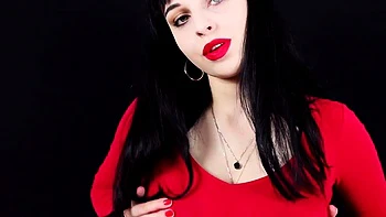 Busty curly brunette with big boobs fucks on couch