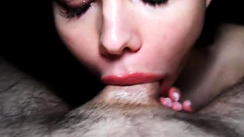 Horny dark haired sucks balls, eats them rigid - red-hot