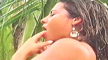 Beautiful and hot blonde with a big tail moaning and cumming, giving her pussy and very tasty spit for two: Porn