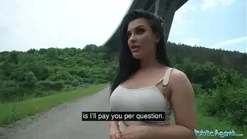 Public Agent hitch-hiker with fabulous big boobs fucking a big dick