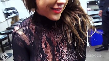 Naughty MILF Stripper Sucks Off A Group of Lads Backstage