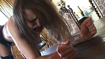 Bondage tits and humiliating pussy penetrated