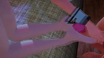 Hentai Bunnies Give Footjob in Threesome