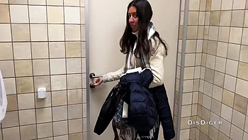 Casting In A Public Toilet Of Shopping Mall