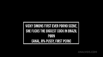 Vicky Simons First Ever Porno Scene, She Fucks The Biggest Cock