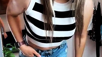 Amateur big ass brunette teen with