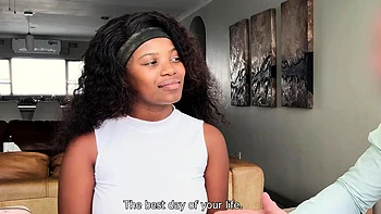 Big Ass 18yo Black Hottie Blows Agent