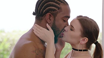 Brunette Camille with natural tits gets her pussy pounded by John Johnson