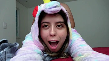 Scarlett Taylor moaning on the bed in homemade pov doggy style