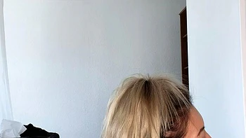 Perfect blond making solo masturbation