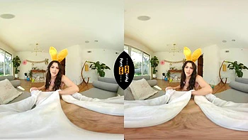 EasterBunny: Blowjob, Cowgirl  Brunette VR Porn