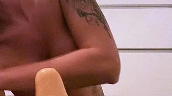 Sexy teen ebony solo toy masturbation