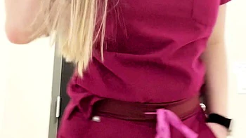 Tight ass kinky blode with big boobs masturbates outdoor