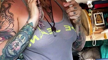 Amateur striptease and Solo masturbation