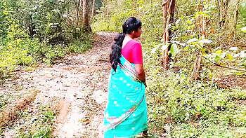 Indian Couple Outdoor Sex with Dirty Telugu Talk - Big Natural Boobs & Big Dick Fucking in Jungle