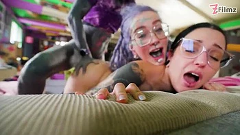 POV Threesome with Gothic Girls in Glasses - Anal, ATM & Facial with Anuskatzz, Morea Black & Lily Lu