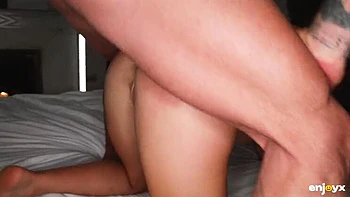 Two tattooed studs DP and wreck sexy Paola Hard's tight holes rough anal threesome