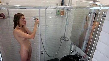 My GF Foxy Lee Takes Hot Shower & Masturbates Solo Teen Pussy 4K