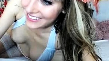 Close up with teen blonde sex doll rubbing her cunt