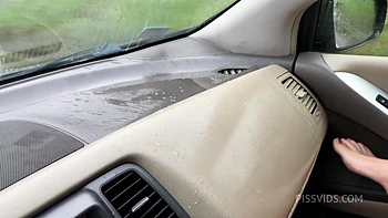 Crystal First Pee And Squirt In My Car