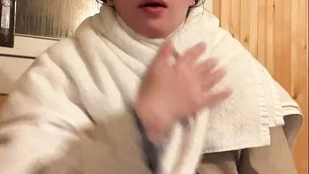 Hairy Japanese Teen Hana Shows Tiny Tits After Shower