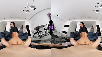 A couple has sex in different poses with their clothed teen Breiny Zoe