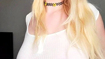 Amateur blond girl with big boobs getting fucked