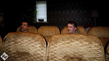 Beautiful Blonde Fucks Two Lads In The Private Cinema