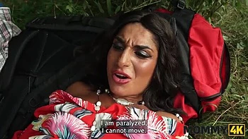 Hot Italian MILF Valentina Sierra with Big Tits Fucks Young Guy Outdoors in HD