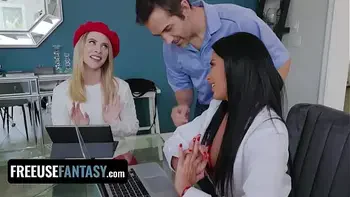 Freeuse Fantasy - Sexy French Tutor Gets Intimate With Her Student And A Pervy Dude