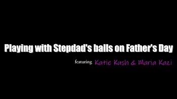 Stepdaughter Blows Stepdad on Father's Day - Kenzie Reeves & Charles Dera Threesome