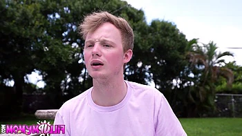 Engaging in playful, somewhat risqué behavior with my stepson, aiming for a specific intimate culmination.