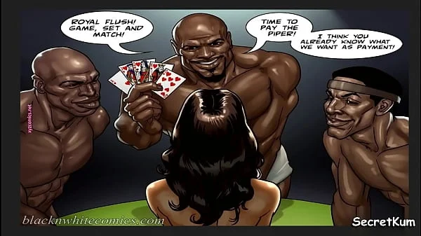 The Poker Game season 2 Ep.1 - Husband's friends played strip Poker with his wife after he fell || Cheating Wife Interracial Gangbang