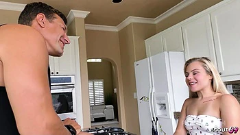 Tiny Step-Daughter Skylar Fucks First Time Alone