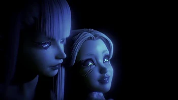 Lucy chevauche Rebecca style cowgirl - parodie Cyberpunk