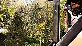 Public Balcony Sex with Creampie for Big Ass