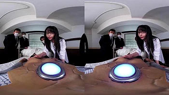 Asiática cavalgando e chupando em VR