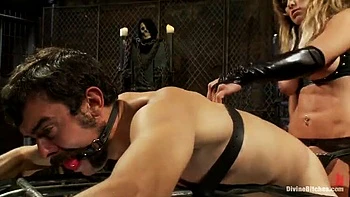 Chastity CBT Femdom 3: Blonde Mistresses Bondage & Pegging