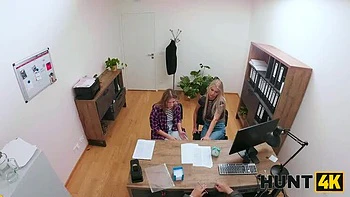 Hot Russian Lesbians Picked Up for Office Fuck