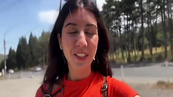 Дикий минет на улице с незнакомцем и лицо в сперме - Катти