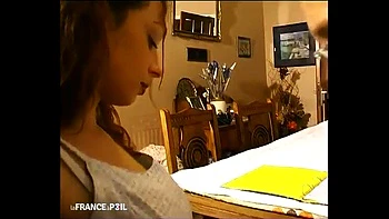 French teacher and colleague fuck petite student anal threesome POV