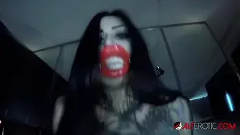 Big tit tattooed slut Janey Doe loves it rough