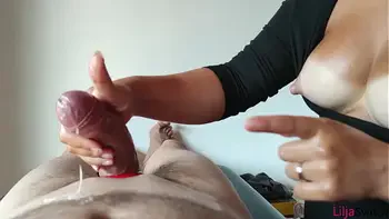 pov beautiful tits handjob