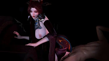 3D азиатская косплей-девушка с идеальными сиськами ебется со старым хуем