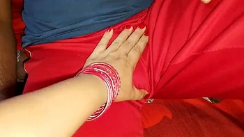 Desi Bhabhi in Red Saree Seduces Devar with Big Tits & Ass