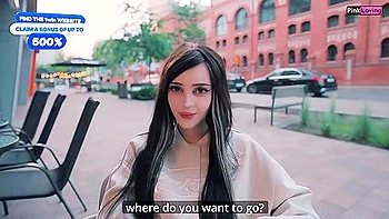 Nymphe en chaleur suce en public et se masturbe sauvagement