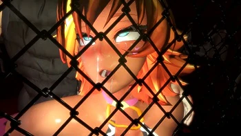 Garota anime de leite fodida em pé na gaiola sexual