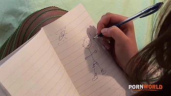 Morena de meias faz lição com footjob e saltos